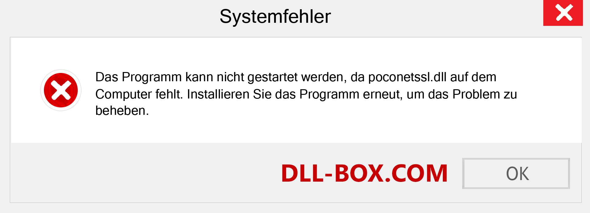 poconetssl.dll-Datei fehlt?. Download für Windows 7, 8, 10 - Fix poconetssl dll Missing Error unter Windows, Fotos, Bildern